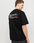 T-shirt com Estampado Traseiro - Preto