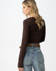 Top de Manga Comprida - Castanho