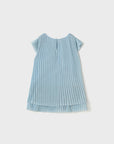 Vestido Plissado - Azul Claro
