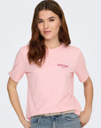 T-shirt com Estampado Traseiro - Rosa