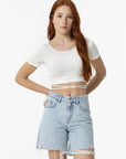 T-shirt Cropped com Abertura nas Costas - Branco