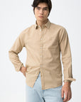 Camisa Efeito Linho - Bege