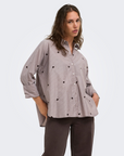 Camisa com Padrão - Castanho