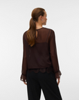 Blusa com Renda - Castanho