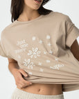 T-shirt com Estampado - Bege