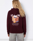 Hoodie com Estampado Traseiro - Bordo