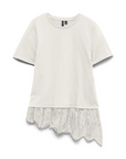 T-shirt com Renda - Branco