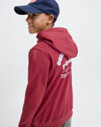 Hoodie com Estampado Traseiro - Bordo