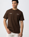 T-shirt com Estampado Traseiro - Castanho