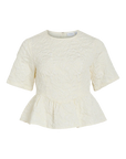 Blusa de Manga Curta - Bege