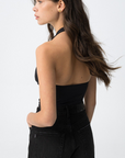Top Decote Halter - Preto
