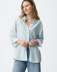 Camisa Listada - Azul Claro