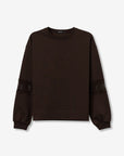 Sweat com Pormenor na Manga - Castanho