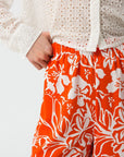 Calças com Padrão - Laranja