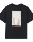 T-shirt com Estampado Traseiro - Preto