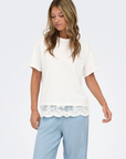 T-shirt com Renda - Branco