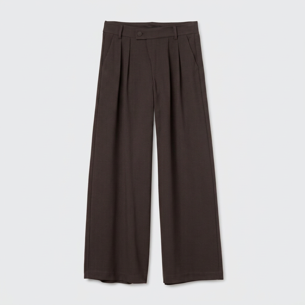 Calças Wide Leg - Castanho