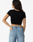 T-shirt Crop Top - Preto