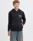 Hoodie com Estampado Traseiro - Preto