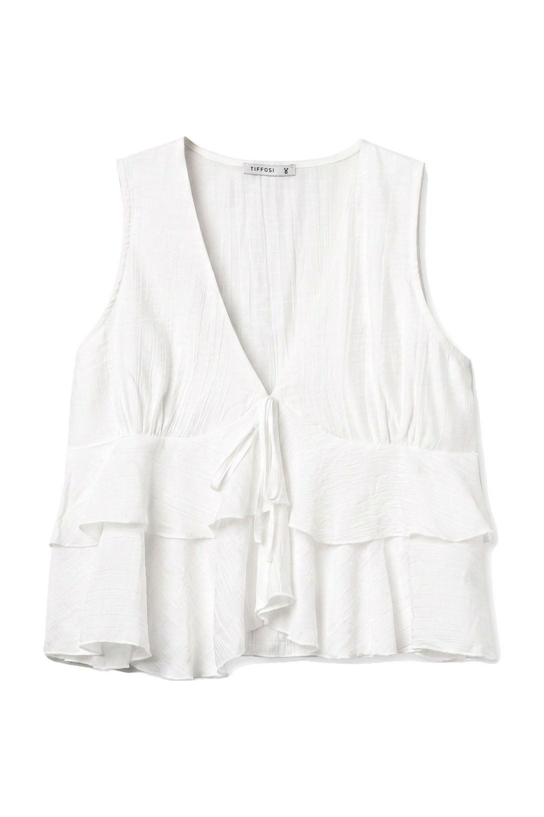 Top com Folhos - Branco