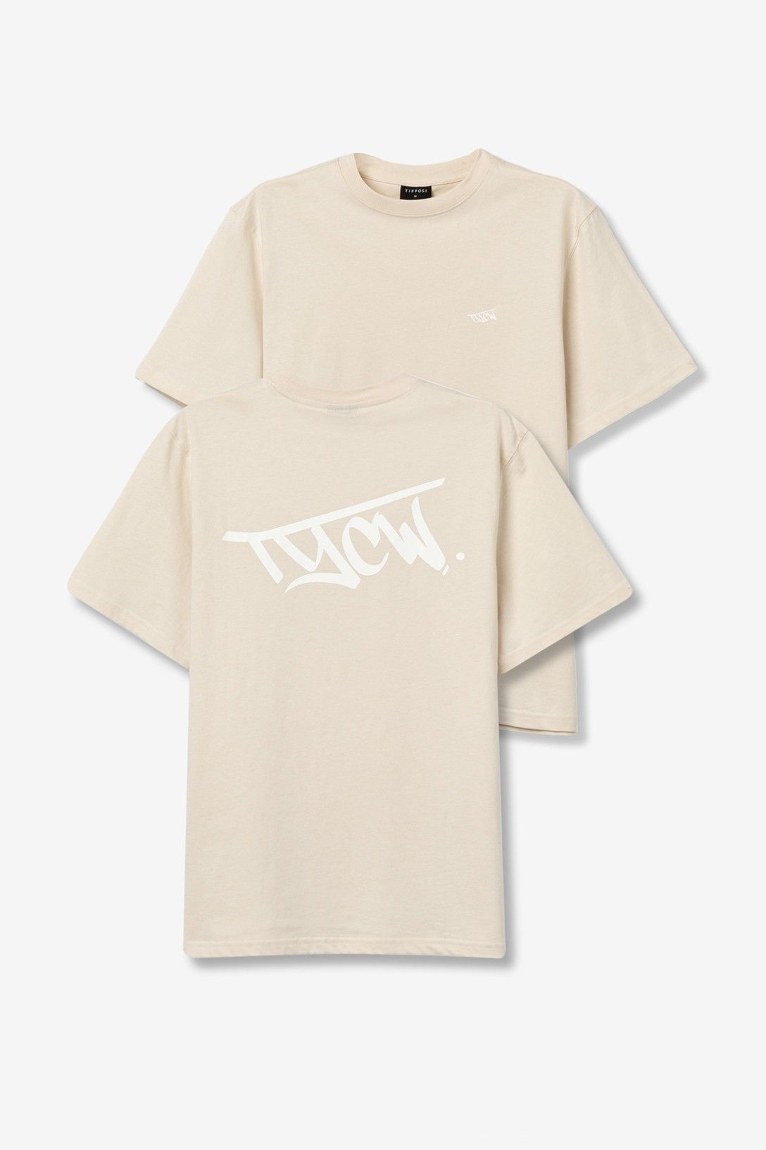 T-shirt com Estampado Traseiro - Bege