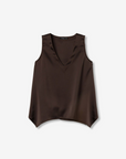 Blusa de Cetim - Castanho