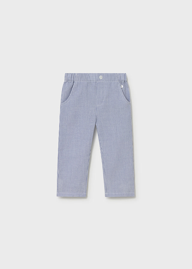 Calças com Padrão - Azul Médio