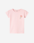 T-shirt com Aplicação - Rosa