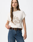 T-shirt com Aplicações - Branco