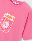 T-shirt Estampada - Rosa