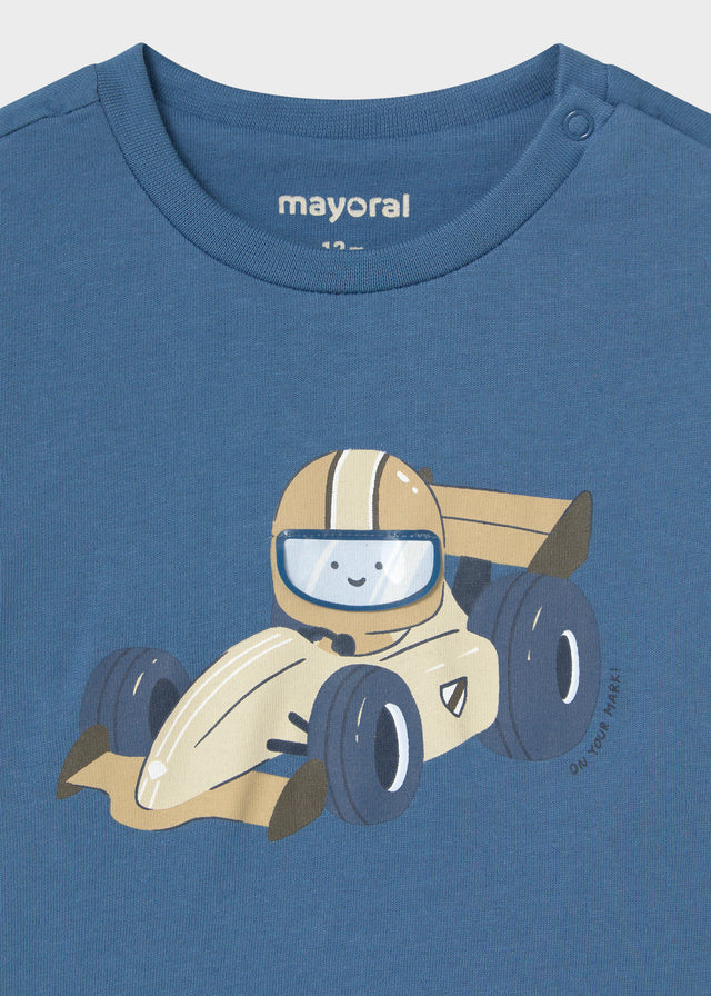 Camisola de Manga Comprida - Azul Médio