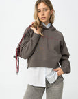 Hoodie Cropped - Cinza escuro