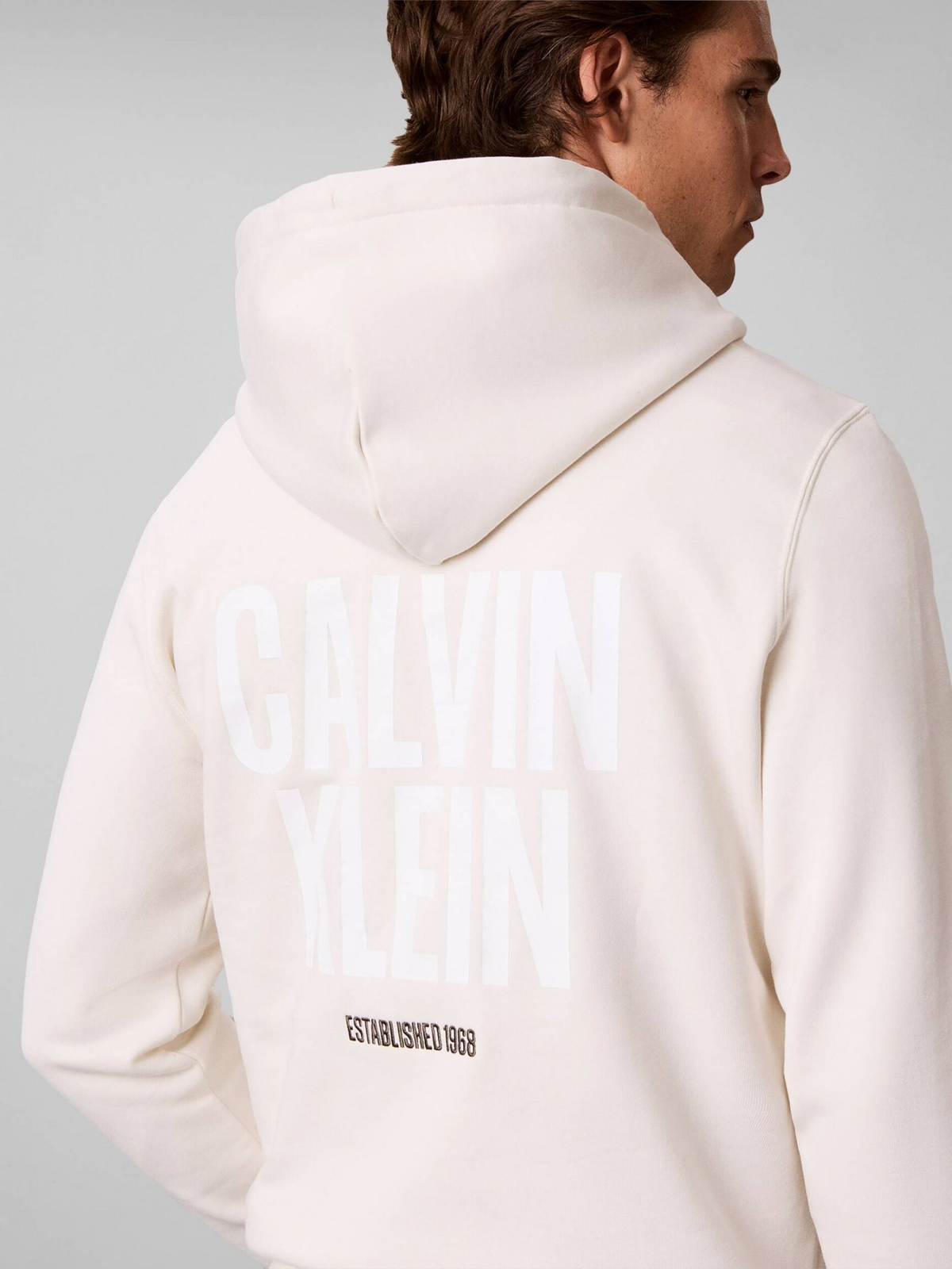 Hoodie com Estampado Traseiro - Bege