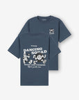 T-shirt com Estampado Traseiro - Azul Médio