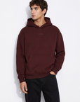 Hoodie com Estampado Traseiro - Bordo