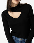 T-shirt Canelada Cut Out - Preto