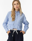 Camisa Cropped - Azul Claro