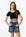 T-shirt Cropped com Abertura nas Costas - Preto