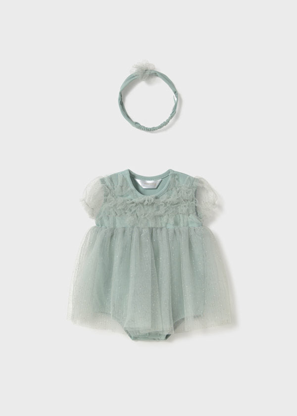 Babygro Imitação Vestido - Verde água