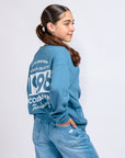 Sweatshirt com Estampado nas Costas - Azul Médio