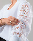 Blusa com Pormenor na Manga - Branco