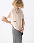 T-shirt com Estampado Traseiro - Salmão