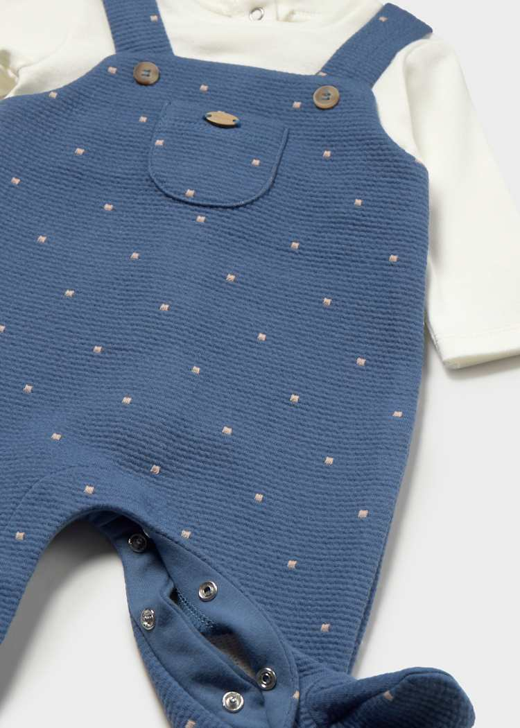 Babygrow com Pé - Azul Médio