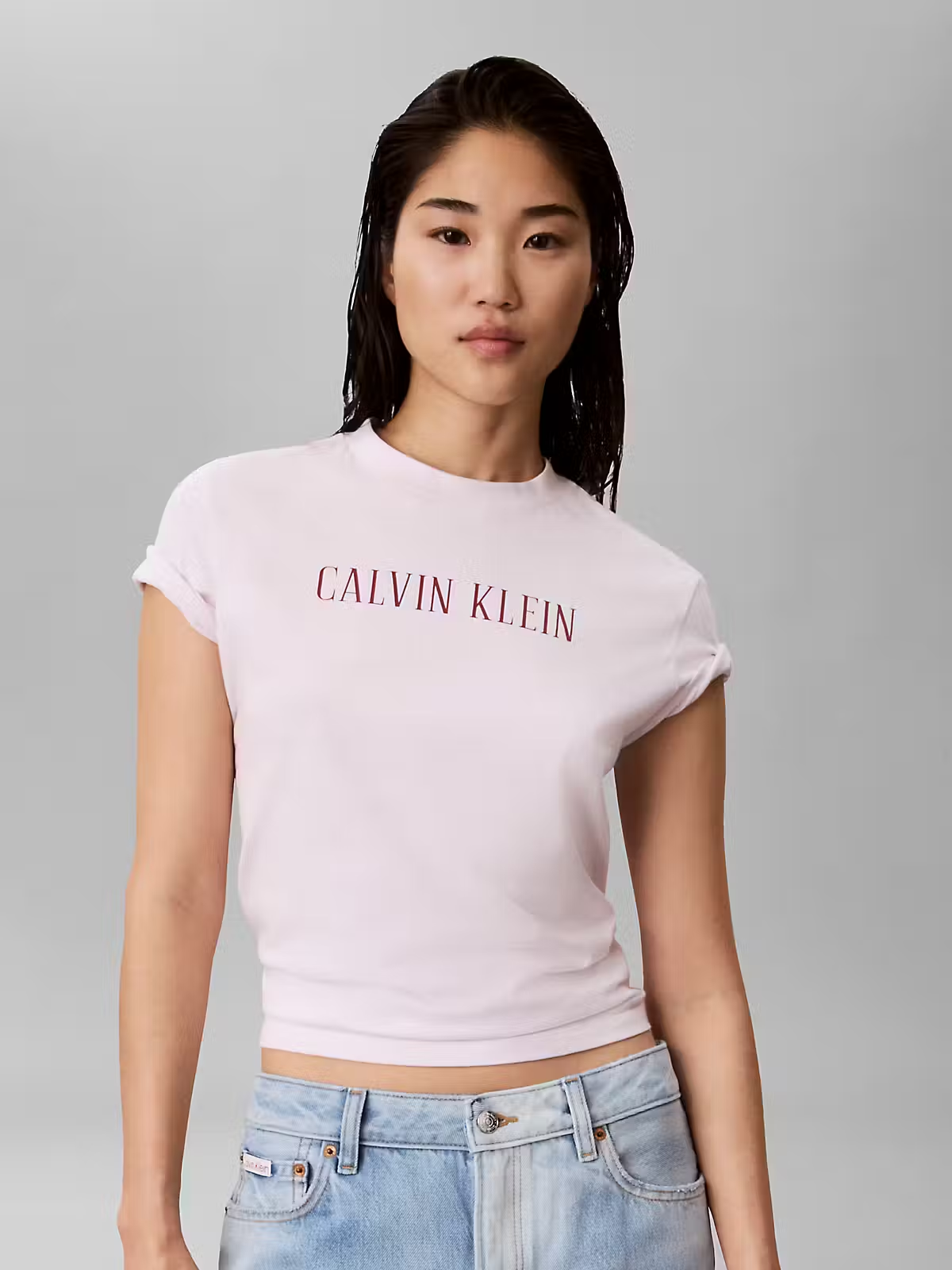 T-shirt com Logo - Rosa