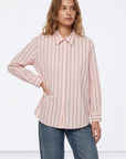 Camisa Listada - Rosa