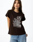 T-shirt Estampada - Castanho