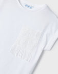 T-shirt com Crochê - Branco