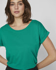 T-shirt com Gola Redonda - Verde