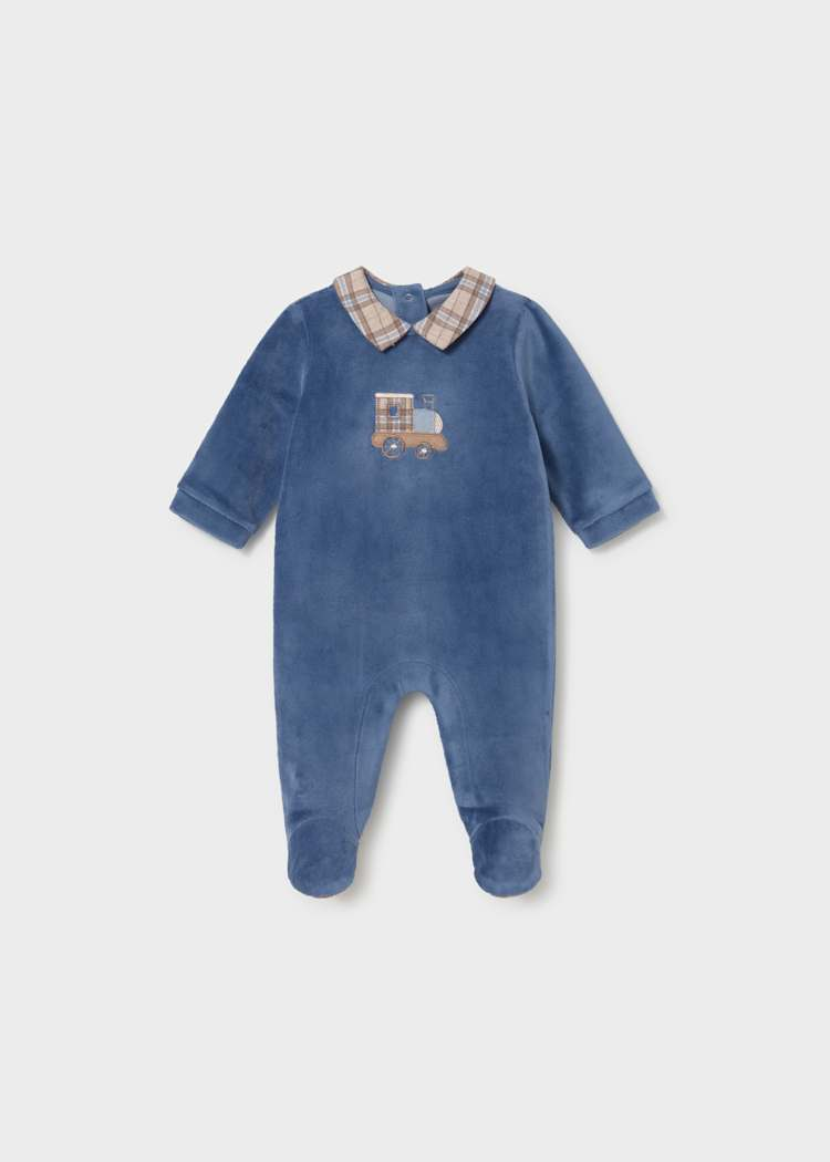 Babygrow com Pé - Azul Médio