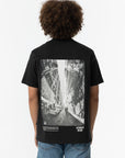 T-shirt com Estampado Traseiro - Preto